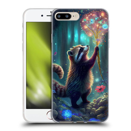 JK Stewart Key Art Raccoon Soft Gel Case for Apple iPhone 7 Plus / iPhone 8 Plus