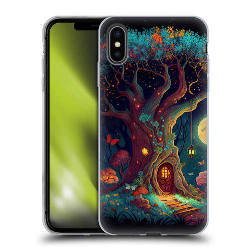 JK Stewart Key Art Tree With Small Door In Trunk Soft Gel Case for Apple iPhone XS Max