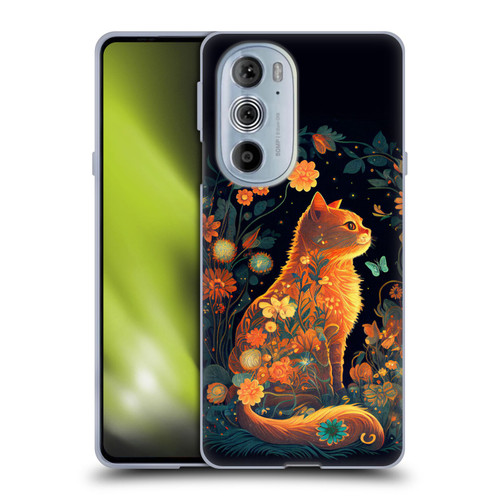 JK Stewart Key Art Orange Cat Sitting Soft Gel Case for Motorola Edge X30