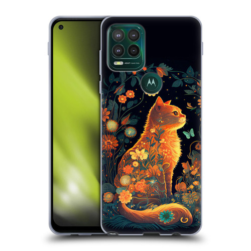 JK Stewart Key Art Orange Cat Sitting Soft Gel Case for Motorola Moto G Stylus 5G 2021