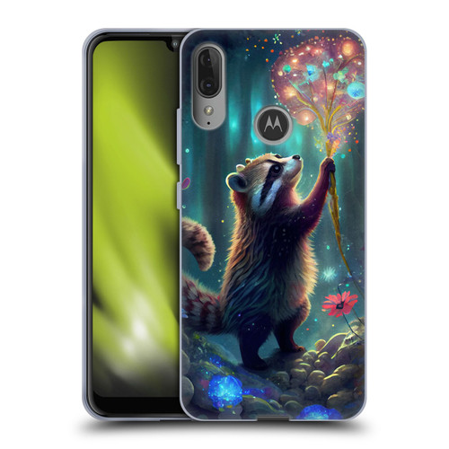 JK Stewart Key Art Raccoon Soft Gel Case for Motorola Moto E6 Plus