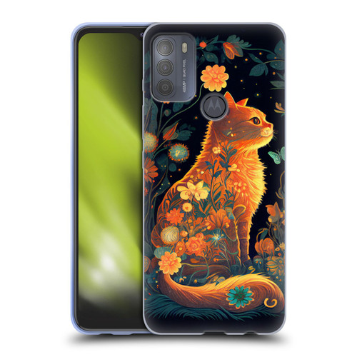 JK Stewart Key Art Orange Cat Sitting Soft Gel Case for Motorola Moto G50