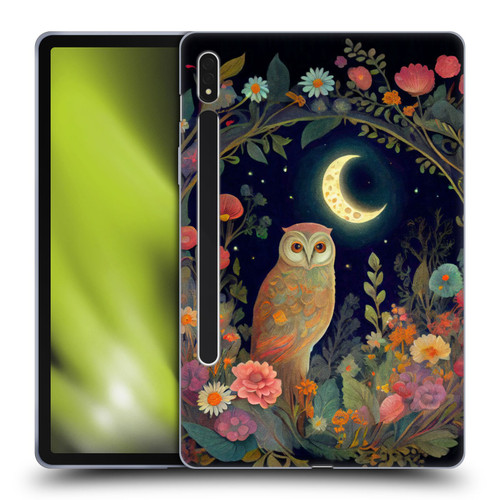 JK Stewart Key Art Owl Crescent Moon Night Garden Soft Gel Case for Samsung Galaxy Tab S8