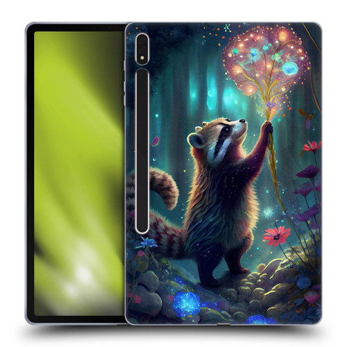 JK Stewart Key Art Raccoon Soft Gel Case for Samsung Galaxy Tab S8 Plus
