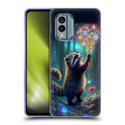 JK Stewart Key Art Raccoon Soft Gel Case for Nokia X30