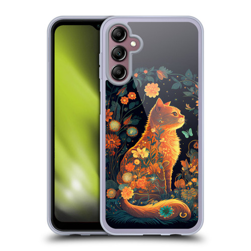 JK Stewart Key Art Orange Cat Sitting Soft Gel Case for Samsung Galaxy A14 5G