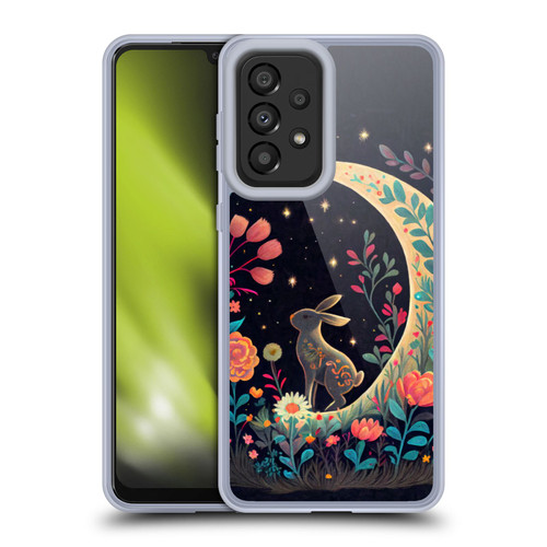 JK Stewart Key Art Rabbit On Crescent Moon Soft Gel Case for Samsung Galaxy A33 5G (2022)