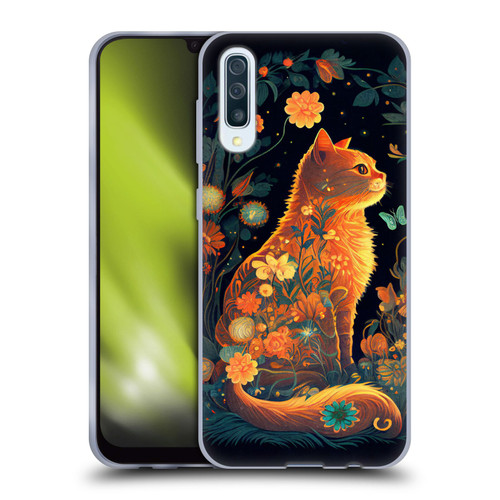 JK Stewart Key Art Orange Cat Sitting Soft Gel Case for Samsung Galaxy A50/A30s (2019)