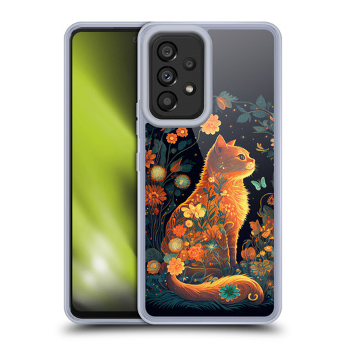 JK Stewart Key Art Orange Cat Sitting Soft Gel Case for Samsung Galaxy A53 5G (2022)