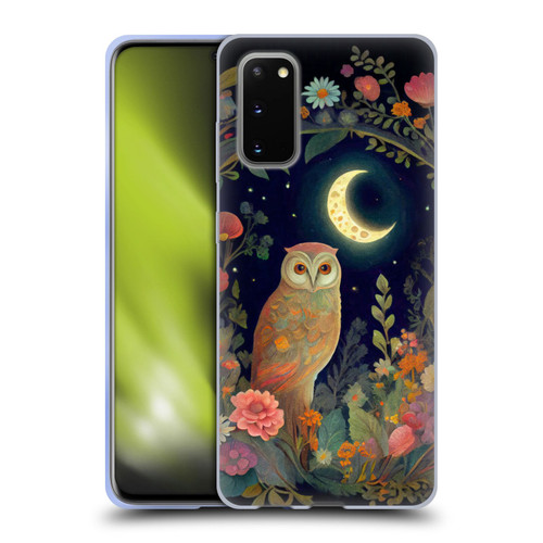 JK Stewart Key Art Owl Crescent Moon Night Garden Soft Gel Case for Samsung Galaxy S20 / S20 5G
