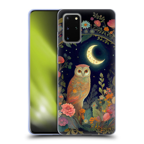 JK Stewart Key Art Owl Crescent Moon Night Garden Soft Gel Case for Samsung Galaxy S20+ / S20+ 5G