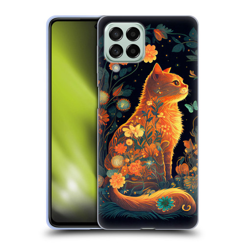 JK Stewart Key Art Orange Cat Sitting Soft Gel Case for Samsung Galaxy M53 (2022)