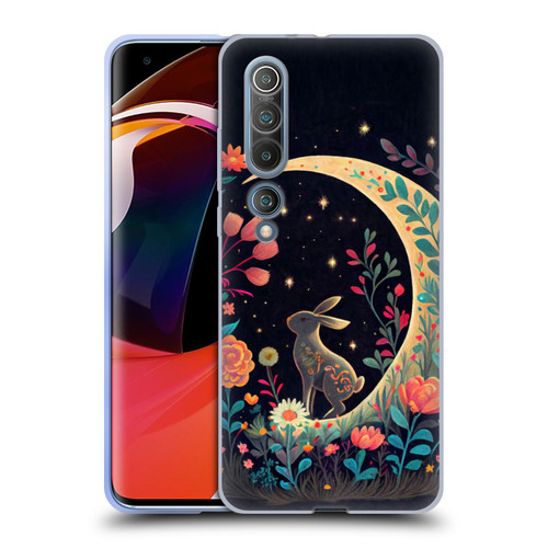 JK Stewart Key Art Rabbit On Crescent Moon Soft Gel Case for Xiaomi Mi 10 5G / Mi 10 Pro 5G