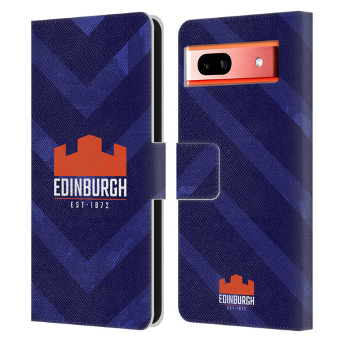 Edinburgh Rugby Graphic Art Blue Pattern Leather Book Wallet Case Cover For Google Pixel 7a