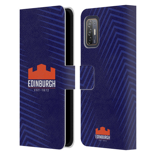 Edinburgh Rugby Graphic Art Blue Logo Leather Book Wallet Case Cover For HTC Desire 21 Pro 5G