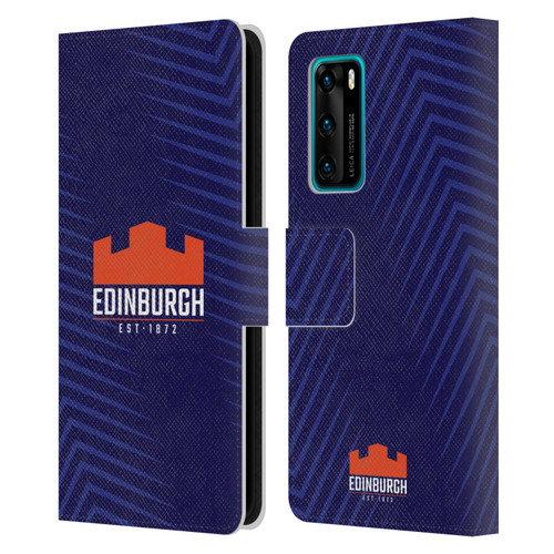 Edinburgh Rugby Graphic Art Blue Logo Leather Book Wallet Case Cover For Huawei P40 5G