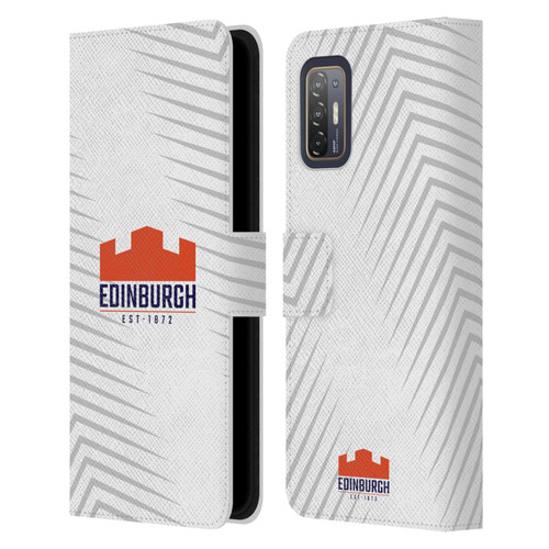 Edinburgh Rugby Graphic Art White Logo Leather Book Wallet Case Cover For HTC Desire 21 Pro 5G