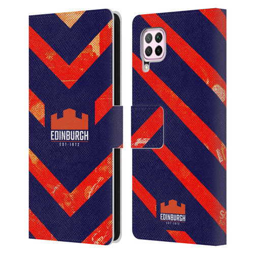 Edinburgh Rugby Graphic Art Orange Pattern Leather Book Wallet Case Cover For Huawei Nova 6 SE / P40 Lite