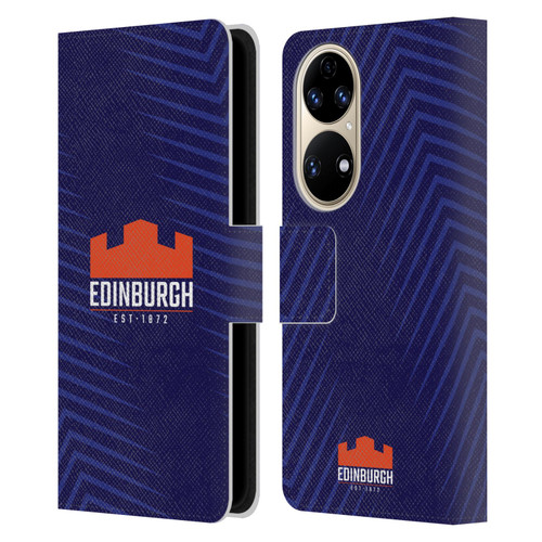 Edinburgh Rugby Graphic Art Blue Logo Leather Book Wallet Case Cover For Huawei P50