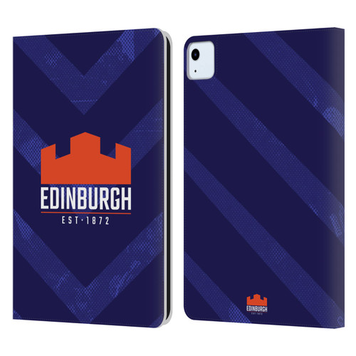 Edinburgh Rugby Graphic Art Blue Pattern Leather Book Wallet Case Cover For Apple iPad Air 11 2020/2022/2024