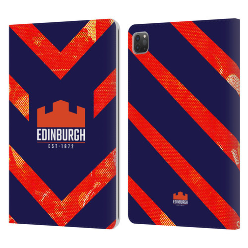 Edinburgh Rugby Graphic Art Orange Pattern Leather Book Wallet Case Cover For Apple iPad Pro 11 2020 / 2021 / 2022