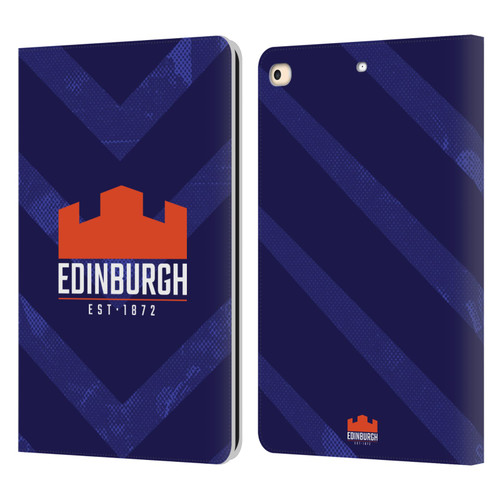 Edinburgh Rugby Graphic Art Blue Pattern Leather Book Wallet Case Cover For Apple iPad 9.7 2017 / iPad 9.7 2018