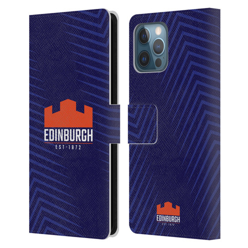 Edinburgh Rugby Graphic Art Blue Logo Leather Book Wallet Case Cover For Apple iPhone 12 Pro Max