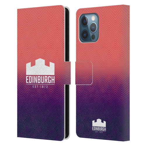 Edinburgh Rugby Graphic Art Training Leather Book Wallet Case Cover For Apple iPhone 12 Pro Max