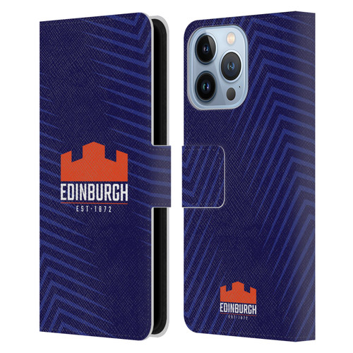 Edinburgh Rugby Graphic Art Blue Logo Leather Book Wallet Case Cover For Apple iPhone 13 Pro