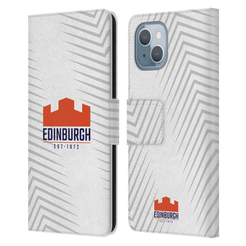 Edinburgh Rugby Graphic Art White Logo Leather Book Wallet Case Cover For Apple iPhone 14