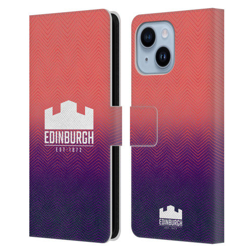 Edinburgh Rugby Graphic Art Training Leather Book Wallet Case Cover For Apple iPhone 14 Plus