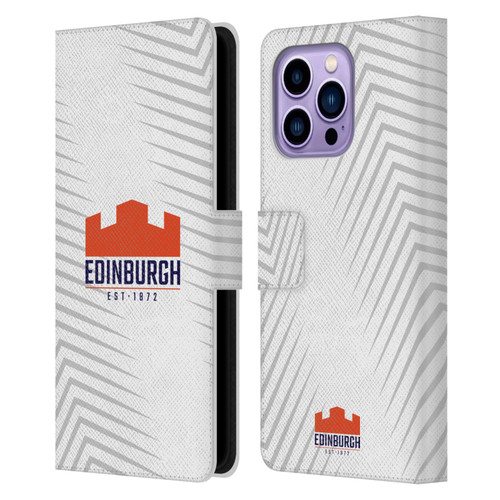 Edinburgh Rugby Graphic Art White Logo Leather Book Wallet Case Cover For Apple iPhone 14 Pro Max