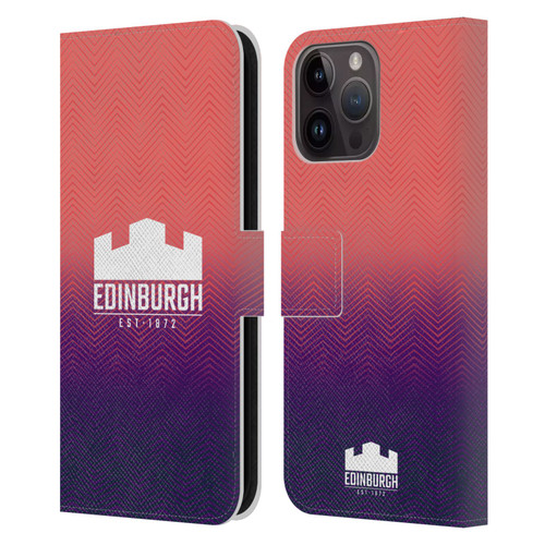 Edinburgh Rugby Graphic Art Training Leather Book Wallet Case Cover For Apple iPhone 15 Pro Max