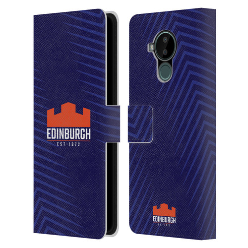 Edinburgh Rugby Graphic Art Blue Logo Leather Book Wallet Case Cover For Nokia C30