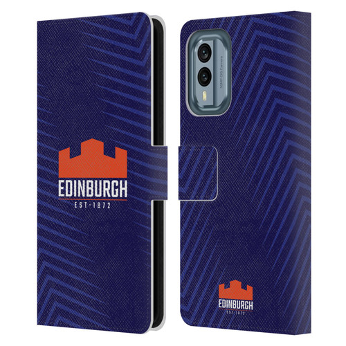 Edinburgh Rugby Graphic Art Blue Logo Leather Book Wallet Case Cover For Nokia X30