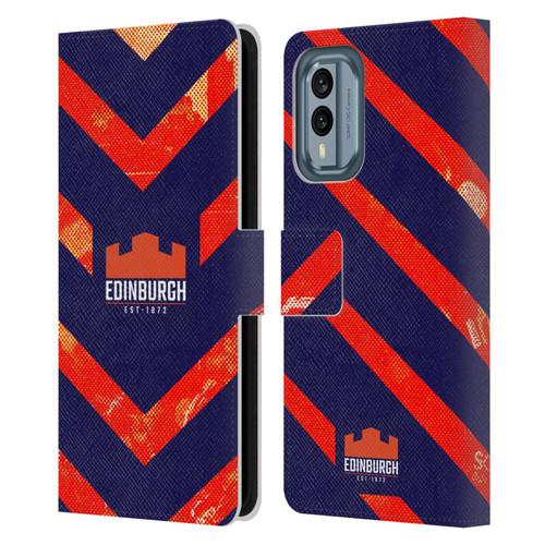 Edinburgh Rugby Graphic Art Orange Pattern Leather Book Wallet Case Cover For Nokia X30