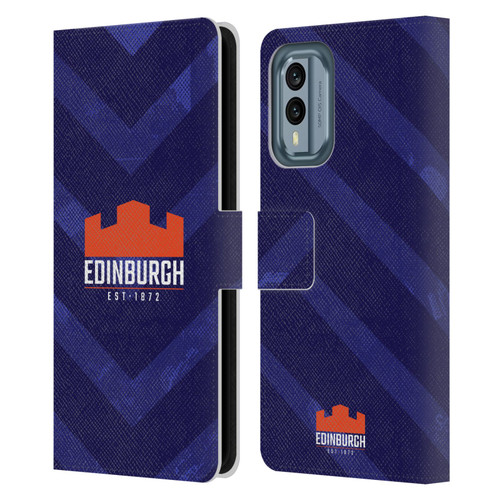 Edinburgh Rugby Graphic Art Blue Pattern Leather Book Wallet Case Cover For Nokia X30