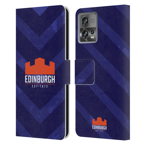 Edinburgh Rugby Graphic Art Blue Pattern Leather Book Wallet Case Cover For Motorola Moto Edge 30 Fusion