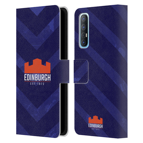 Edinburgh Rugby Graphic Art Blue Pattern Leather Book Wallet Case Cover For OPPO Find X2 Neo 5G