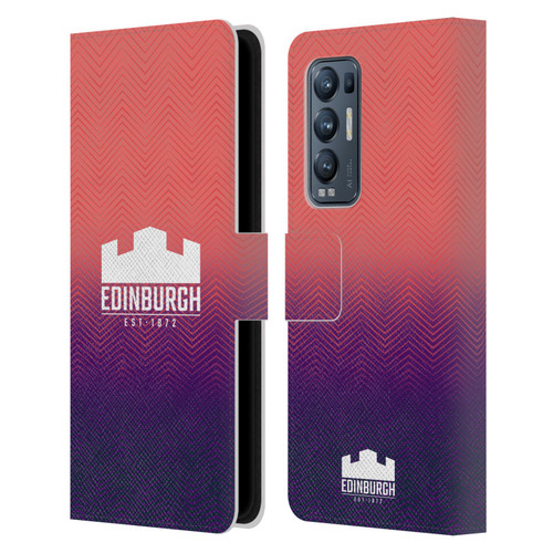 Edinburgh Rugby Graphic Art Training Leather Book Wallet Case Cover For OPPO Find X3 Neo / Reno5 Pro+ 5G