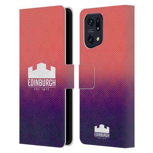 Edinburgh Rugby Graphic Art Training Leather Book Wallet Case Cover For OPPO Find X5