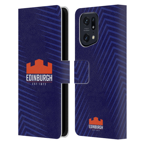 Edinburgh Rugby Graphic Art Blue Logo Leather Book Wallet Case Cover For OPPO Find X5 Pro