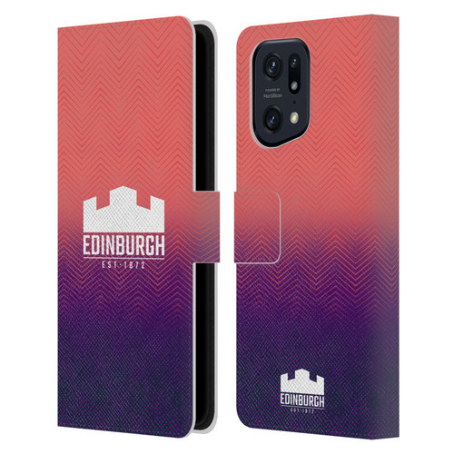 Edinburgh Rugby Graphic Art Training Leather Book Wallet Case Cover For OPPO Find X5 Pro