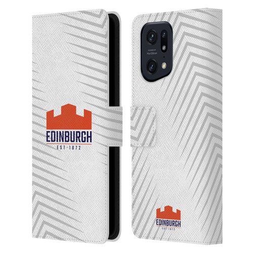 Edinburgh Rugby Graphic Art White Logo Leather Book Wallet Case Cover For OPPO Find X5 Pro