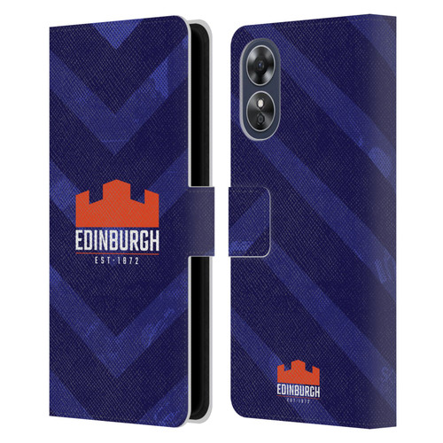 Edinburgh Rugby Graphic Art Blue Pattern Leather Book Wallet Case Cover For OPPO A17
