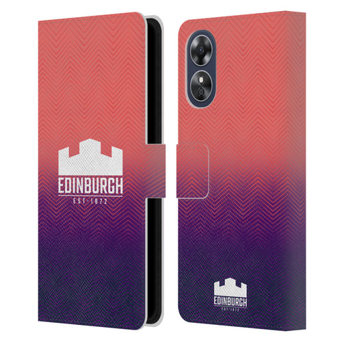 Edinburgh Rugby Graphic Art Training Leather Book Wallet Case Cover For OPPO A17