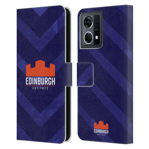 Edinburgh Rugby Graphic Art Blue Pattern Leather Book Wallet Case Cover For OPPO Reno8 4G