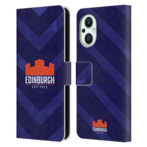 Edinburgh Rugby Graphic Art Blue Pattern Leather Book Wallet Case Cover For OPPO Reno8 Lite