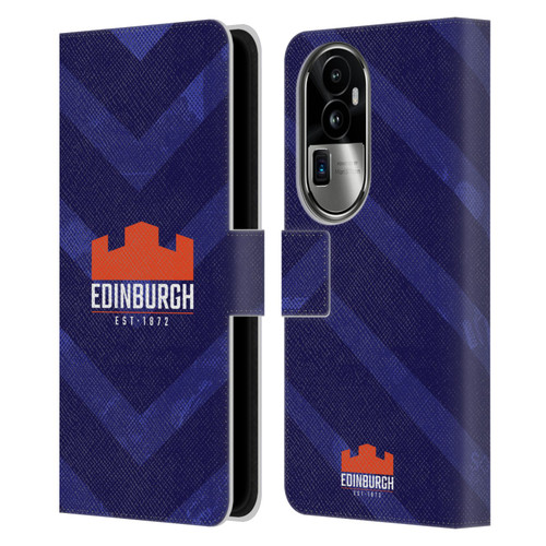 Edinburgh Rugby Graphic Art Blue Pattern Leather Book Wallet Case Cover For OPPO Reno10 Pro+