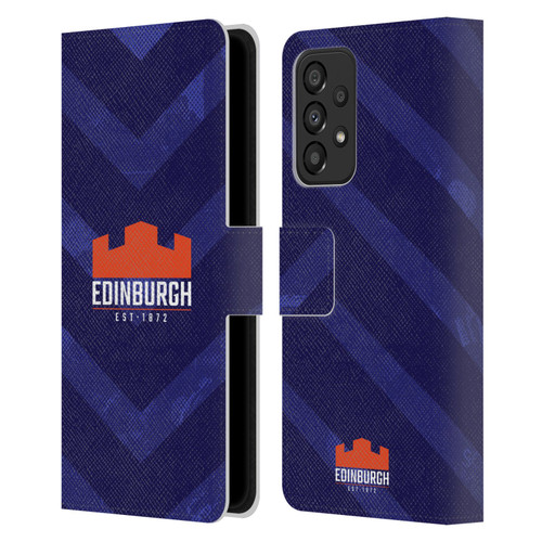 Edinburgh Rugby Graphic Art Blue Pattern Leather Book Wallet Case Cover For Samsung Galaxy A33 5G (2022)
